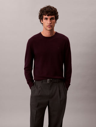 Calvin Klein Ull Stickad Tröja Vinröd Herr