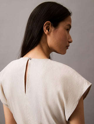 Strech Linen Midi Dress