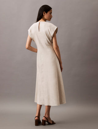 Strech Linen Midi Dress