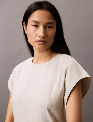 Strech Linen Midi Dress