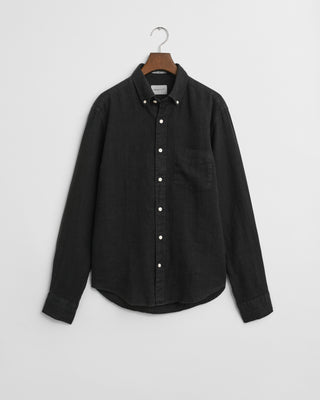 Reg Dyed Linen Shirt Black