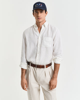 Reg Dyed Linen Shirt White