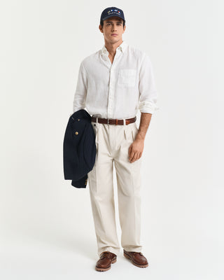 Reg Dyed Linen Shirt White