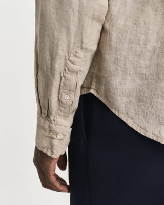 Reg Dyed Linen Shirt Beige