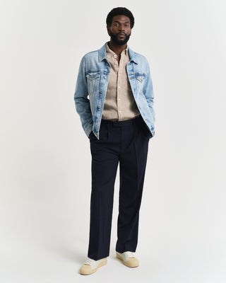 Reg Dyed Linen Shirt Beige