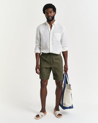 Relaxed Linen Shorts Green