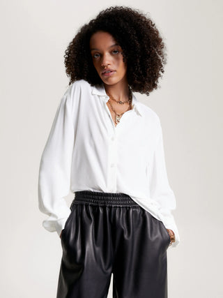 Tommy Hilfiger Skjorta Dam – Relaxed Fit Crepe Shirt