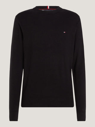 Tommy Hilfiger Tröja Herr – Cotton Cashmere Crew Neck Svart