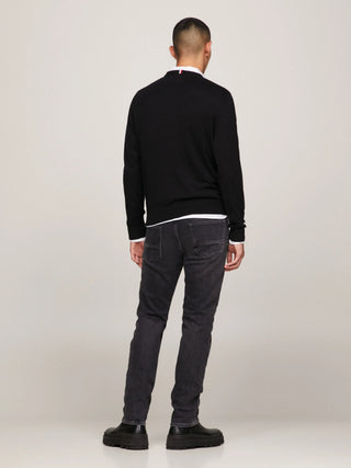 Tommy Hilfiger Tröja Herr – Cotton Cashmere Crew Neck Svart