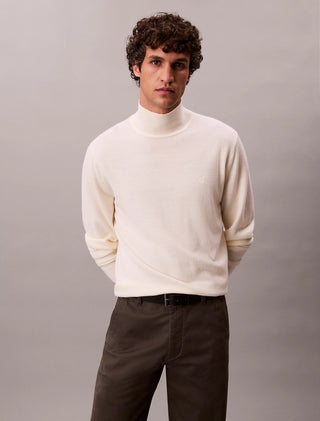Calvin Klein Merino Wool Mock Neck Jumper Herr