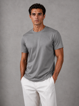 Mandro Signature Glossy T-shirt Grå