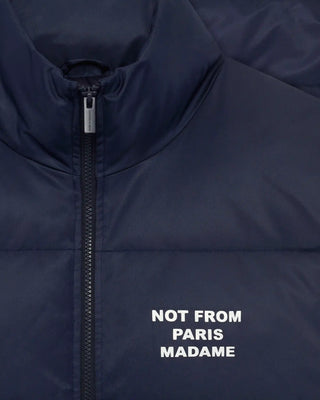 Drôle de Monsieur Slogan Sleeveless Down Vest – Navy