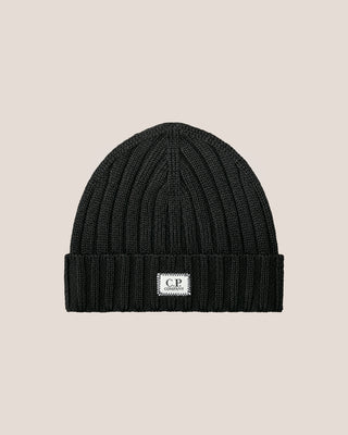 C.P. Company Extrafine Merino Ulls Mössa – Svart
