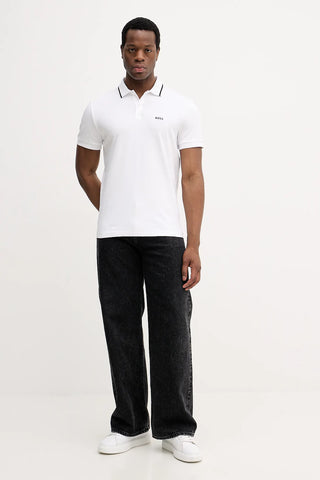 BOSS Paddy Slim Fit Piké Herr Vit