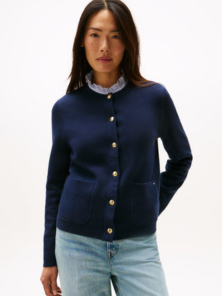 Tommy Hilfiger Kofta Dam – Reversible Cardigan i Mjuk Ullmix