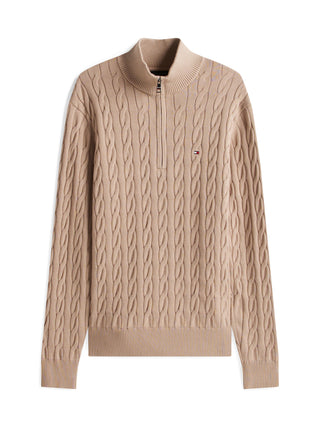 Tommy Hilfiger Tröja Herr – Cable Knit Half Zip Jumper