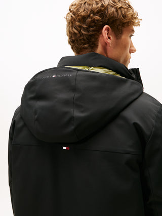 Tommy Hilfiger Parkas Herr – Svart Tech Hooded Padded Parka