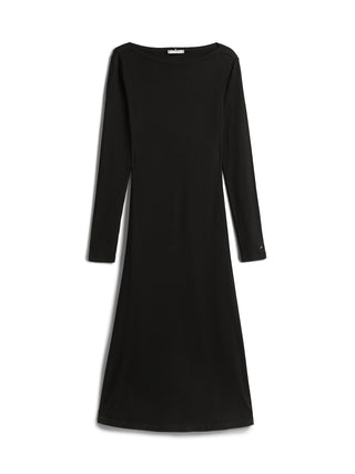Tommy Hilfiger Klänning Dam – Ribbad Midi Fit & Flare Dress