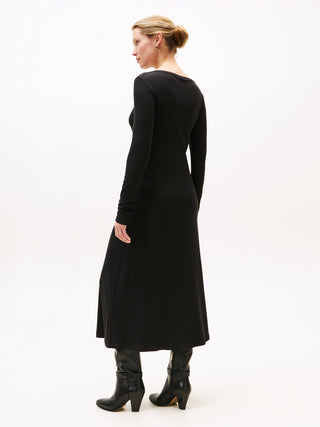 Tommy Hilfiger Klänning Dam – Ribbad Midi Fit & Flare Dress