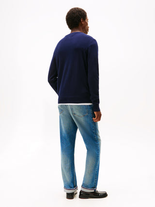 Tommy Hilfiger Tröja Herr – Cotton Cashmere Crew Neck Marinblå