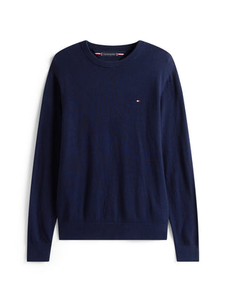 Tommy Hilfiger Tröja Herr – Cotton Cashmere Crew Neck Marinblå