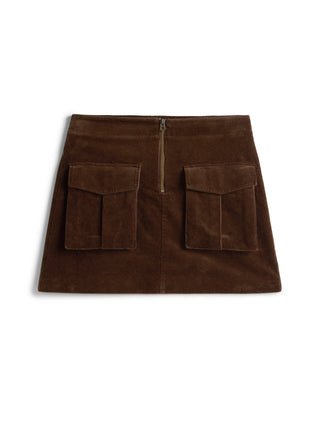 Tommy Hilfiger Kjol Dam – Brun Manchesterkjol med Cargofickor