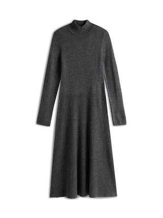 Tommy Hilfiger Klänning Dam – Stickad Midi Jumper Dress Grå