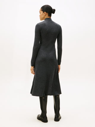 Tommy Hilfiger Klänning Dam – Stickad Midi Jumper Dress Grå