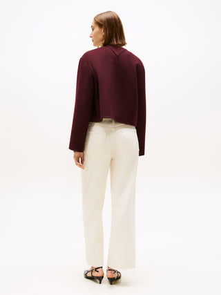 Tommy Hilfiger Jacka Dam – Vinröd Double-Faced Ullblandad Jacka