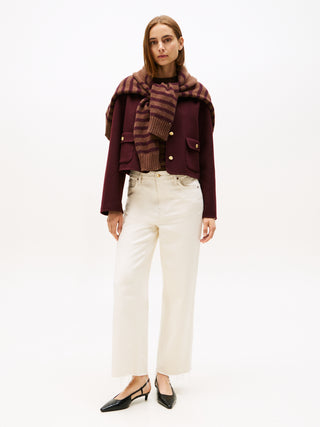 Tommy Hilfiger Jacka Dam – Vinröd Double-Faced Ullblandad Jacka