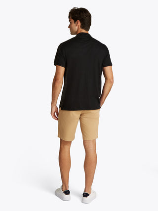 Pure Linen Reg Polo Black