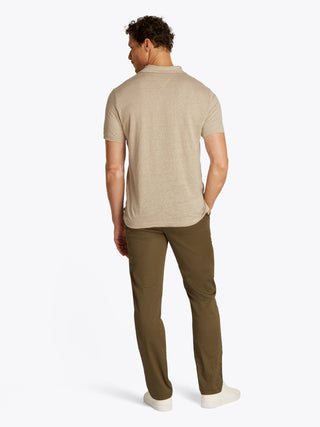 Pure Linen Reg Polo Sand