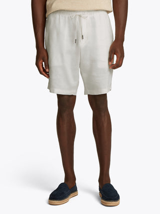 Harlem Po Linen Shorts WHITE