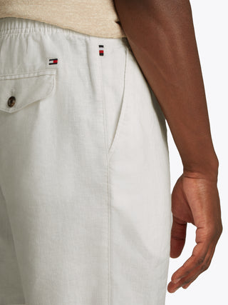 Harlem Po Linen Shorts WHITE