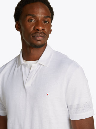 Pure Linen Reg Polo WHITE