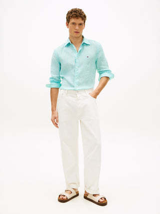 Tommy Hilfiger Randig Linne Skjorta Herr