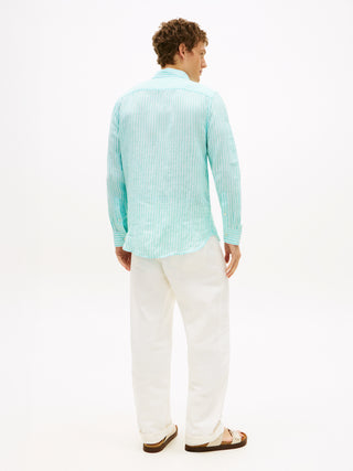 Tommy Hilfiger Randig Linne Skjorta Herr