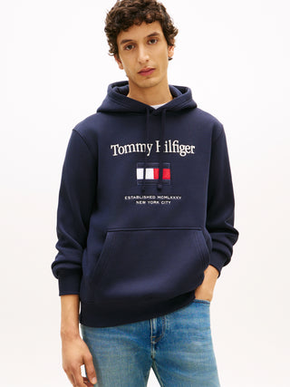 Tommy Hilfiger Embro Hoodie Marin Blå Herr