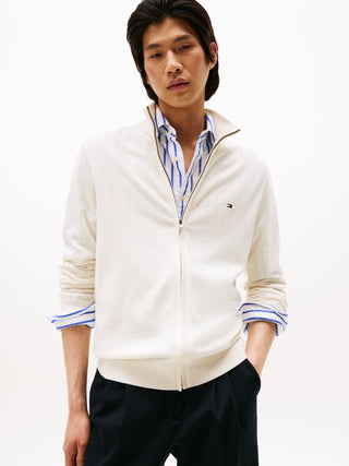 Tommy Hilfiger Cotton Zip Tröja Vit Herr