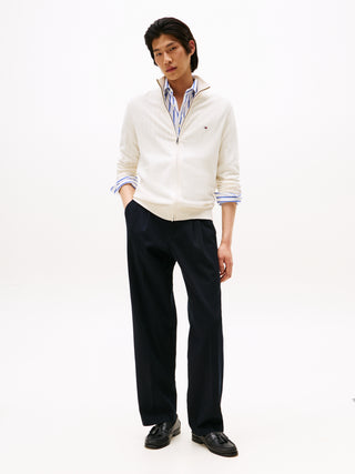 Tommy Hilfiger Cotton Zip Tröja Vit Herr