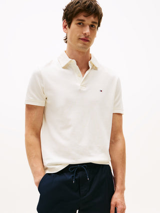 Tommy Hilfiger Stickad Pikétröja Beige Herr