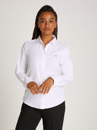 Tommy Hilfiger Skjorta Dam – Vit Poplinskjorta i Regular Fit