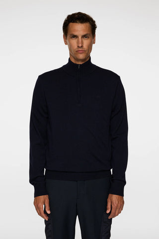 J.Lindeberg Kiyan Merino Half Zip Herr Marin Blå