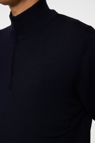 J.Lindeberg Kiyan Merino Half Zip Herr Marin Blå
