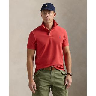 Custom Slim Fit Mesh Polo Shirt Red