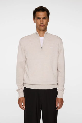 J.Lindeberg Kiyan Merino Half Zip Herr Moonbeam Beige