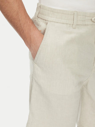 LINEN SHORTS Light Beige