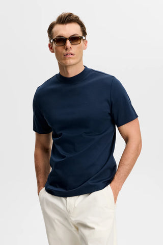 J.Lindeberg Ace Mock Neck T-Shirt Navy
