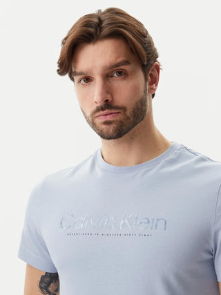Satin Bonded Logo Tee BLUE