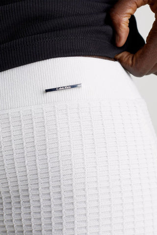Calvin Klein Kjol Dam – Vit Geometric Knit Fitted Skirt